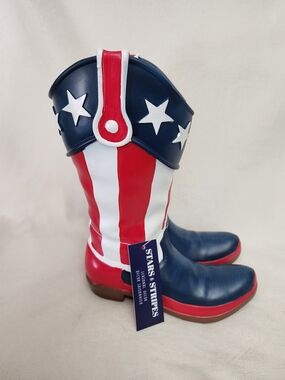 Cowboy Boots - Red White Blue 12" Inches Tall
